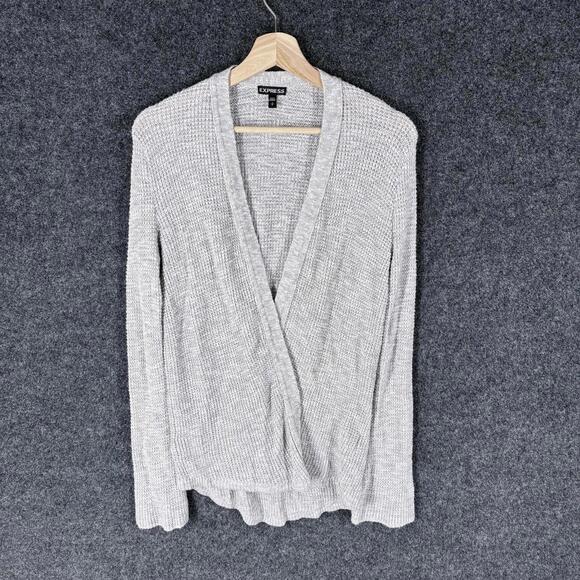 Express Sweaters - Express Cardigan Women S Small Gray Open Front Long Sleeve Rayon Casual Solid